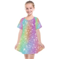 Rainbow Colors Spectrum Background Kids  Smock Dress by Ravend