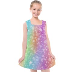 Rainbow Colors Spectrum Background Kids  Cross Back Dress by Ravend