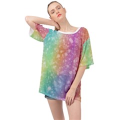 Rainbow Colors Spectrum Background Oversized Chiffon Top by Ravend