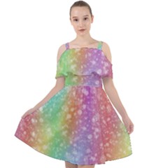 Rainbow Colors Spectrum Background Cut Out Shoulders Chiffon Dress by Ravend