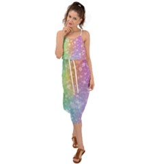 Rainbow Colors Spectrum Background Waist Tie Cover Up Chiffon Dress by Ravend