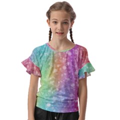 Rainbow Colors Spectrum Background Kids  Cut Out Flutter Sleeves by Ravend