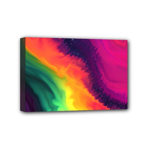 Rainbow Colorful Abstract Galaxy Mini Canvas 6  X 4  (stretched) by Ravend