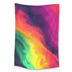 Rainbow Colorful Abstract Galaxy Large Tapestry by Ravend