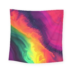 Rainbow Colorful Abstract Galaxy Square Tapestry (small) by Ravend