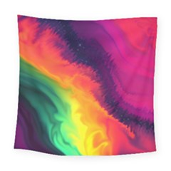 Rainbow Colorful Abstract Galaxy Square Tapestry (large) by Ravend