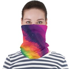 Rainbow Colorful Abstract Galaxy Face Seamless Bandana (adult) by Ravend