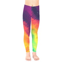 Rainbow Colorful Abstract Galaxy Kids  Classic Winter Leggings by Ravend