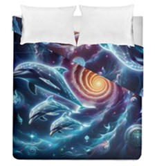 Dolphins Fantasy Duvet Cover Double Side (queen Size) by Ravend