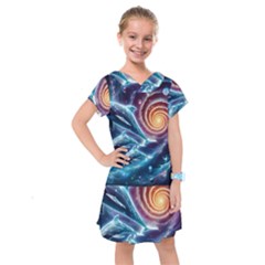 Dolphins Fantasy Kids  Drop Waist Dress by Ravend