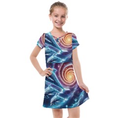 Dolphins Fantasy Kids  Cross Web Dress by Ravend