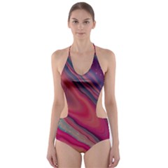 Stars Shimmering Galaxy Ocean Cut-out One Piece Swimsuit by Ravend