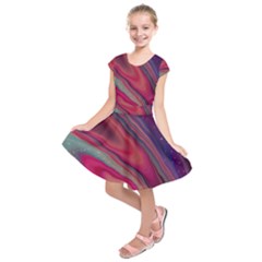 Stars Shimmering Galaxy Ocean Kids  Short Sleeve Dress by Ravend