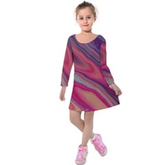 Stars Shimmering Galaxy Ocean Kids  Long Sleeve Velvet Dress by Ravend