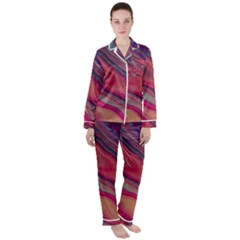 Stars Shimmering Galaxy Ocean Women s Long Sleeve Satin Pajamas Set	 by Ravend