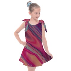 Stars Shimmering Galaxy Ocean Kids  Tie Up Tunic Dress by Ravend