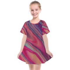 Stars Shimmering Galaxy Ocean Kids  Smock Dress by Ravend