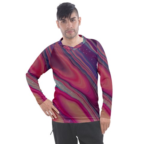 Stars Shimmering Galaxy Ocean Men s Pique Long Sleeve T-shirt by Ravend