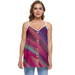 Stars Shimmering Galaxy Ocean Casual Spaghetti Strap Chiffon Top by Ravend