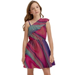 Stars Shimmering Galaxy Ocean Kids  One Shoulder Party Dress by Ravend