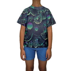 Psychedelic Mushrooms Background Kids  Short Sleeve Swimwear by Ravend