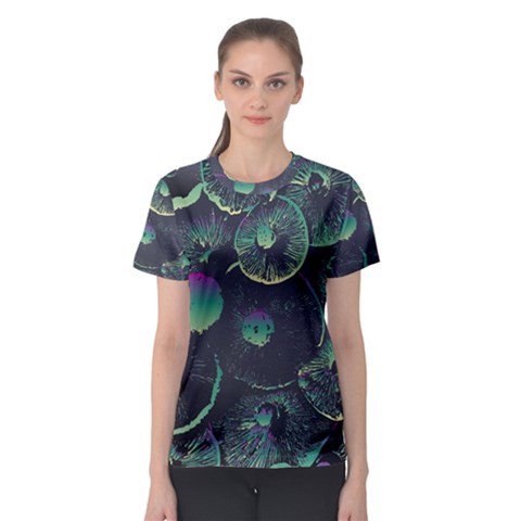 Psychedelic Mushrooms Background Women s Sport Mesh T-shirt by Ravend