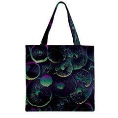 Psychedelic Mushrooms Background Zipper Grocery Tote Bag by Ravend