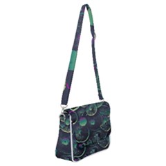 Psychedelic Mushrooms Background Shoulder Bag With Back Zipper by Ravend