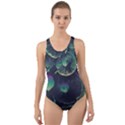 Psychedelic Mushrooms Background Cut-Out Back One Piece Swimsuit View1