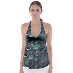 Psychedelic Mushrooms Background Tie Back Tankini Top by Ravend