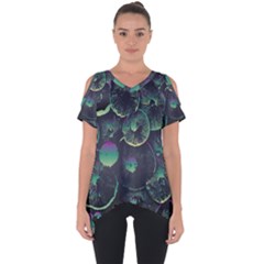 Psychedelic Mushrooms Background Cut Out Side Drop T-shirt by Ravend