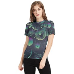 Psychedelic Mushrooms Background Women s Short Sleeve Rash Guard by Ravend