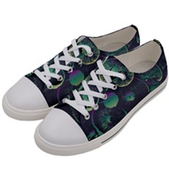 Psychedelic Mushrooms Background Men s Low Top Canvas Sneakers by Ravend