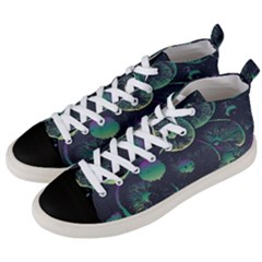 Psychedelic Mushrooms Background Men s Mid-top Canvas Sneakers by Ravend