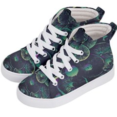 Psychedelic Mushrooms Background Kids  Hi-top Skate Sneakers by Ravend