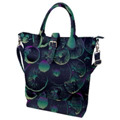 Psychedelic Mushrooms Background Buckle Top Tote Bag