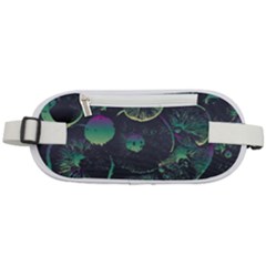 Psychedelic Mushrooms Background Rounded Waist Pouch by Ravend