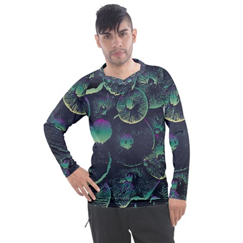 Psychedelic Mushrooms Background Men s Pique Long Sleeve T-shirt by Ravend