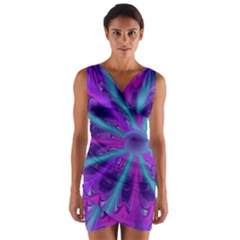 Wallpaper Tie Dye Pattern Wrap Front Bodycon Dress by Ravend