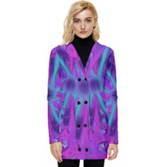 Wallpaper Tie Dye Pattern Button Up Hooded Coat  by Ravend