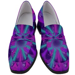 Wallpaper Tie Dye Pattern Women s Chunky Heel Loafers by Ravend