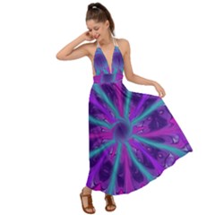 Wallpaper Tie Dye Pattern Backless Maxi Beach Dress by Ravend