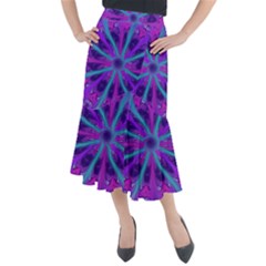 Wallpaper Tie Dye Pattern Midi Mermaid Skirt by Ravend