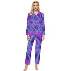 Wallpaper Tie Dye Pattern Womens  Long Sleeve Velvet Pocket Pajamas Set