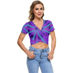 Wallpaper Tie Dye Pattern Short Sleeve Foldover T-shirt by Ravend