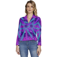 Wallpaper Tie Dye Pattern Women s Long Sleeve Revers Collar Cropped Jacket by Ravend