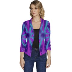 Wallpaper Tie Dye Pattern Women s Casual 3/4 Sleeve Spring Jacket by Ravend