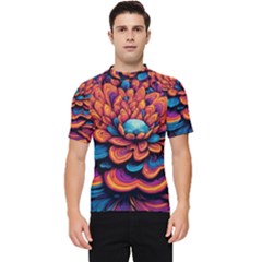 Flowers Painting Men s Short Sleeve Rash Guard by Ravend