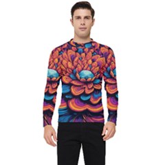 Flowers Painting Men s Long Sleeve Rash Guard by Ravend