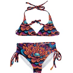 Flowers Painting Kids  Classic Bikini Set by Ravend